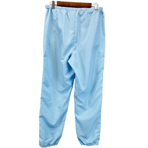 ASOS Womens 6 Track Pants Jogger Light Baby Blue White Stripe Ankle Zip Active - Picture 2 of 9